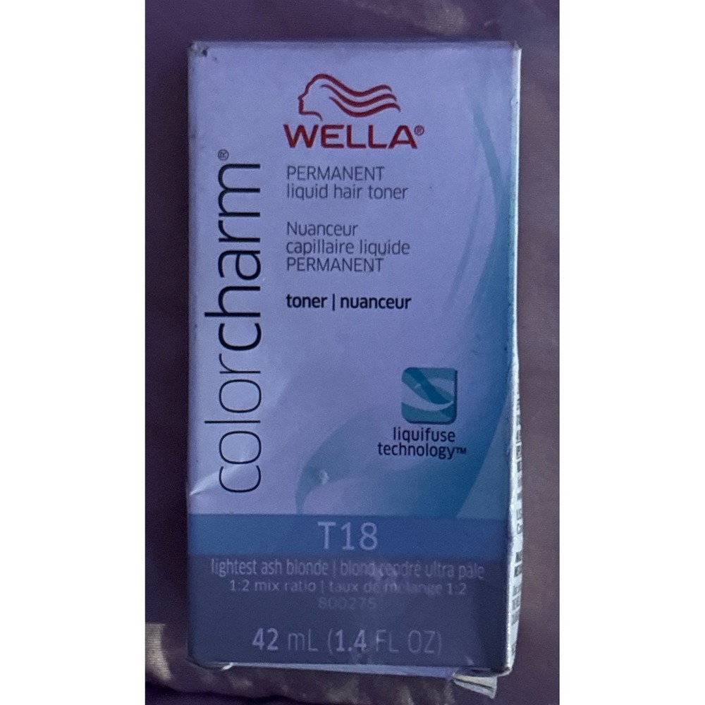 NEW Wella ColorCharm T18 Lightest Ash Blonde Permanent Liquid‎ Hair Toner 42ml